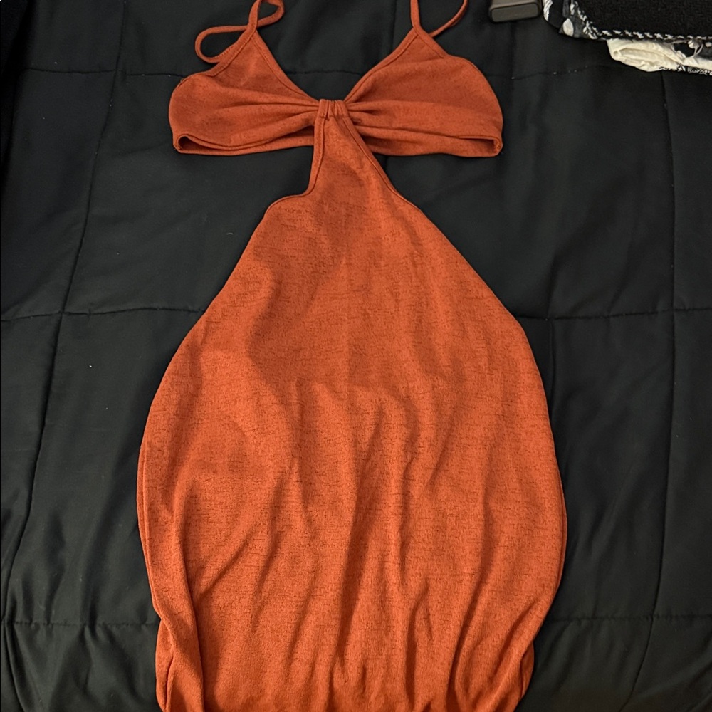 Orange Halter Dress